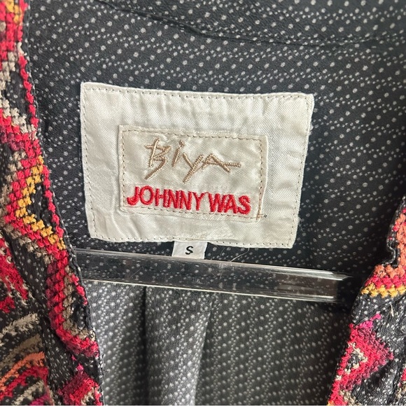 Biya by Johnny Was black embroidered silk tunic size S - Picture 6 of 7